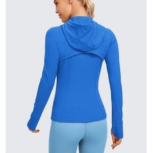 Hooded Athletic Jackets Full Zip Track with Pockets Maroon Blue